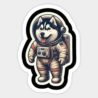 Husky Astronaut Sticker